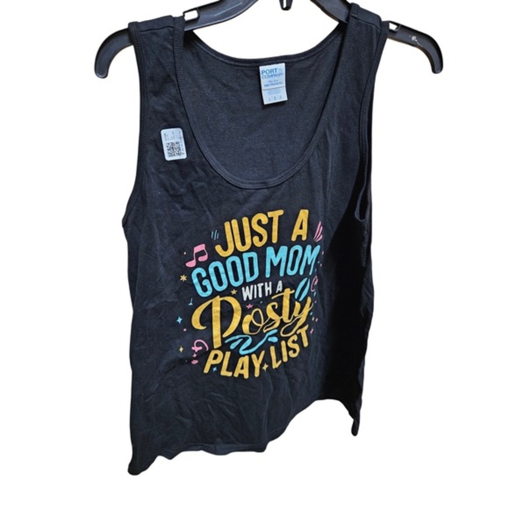 Port Company Good Mom Dope Playlist‎ Graphic Tank Top, Ladies Large